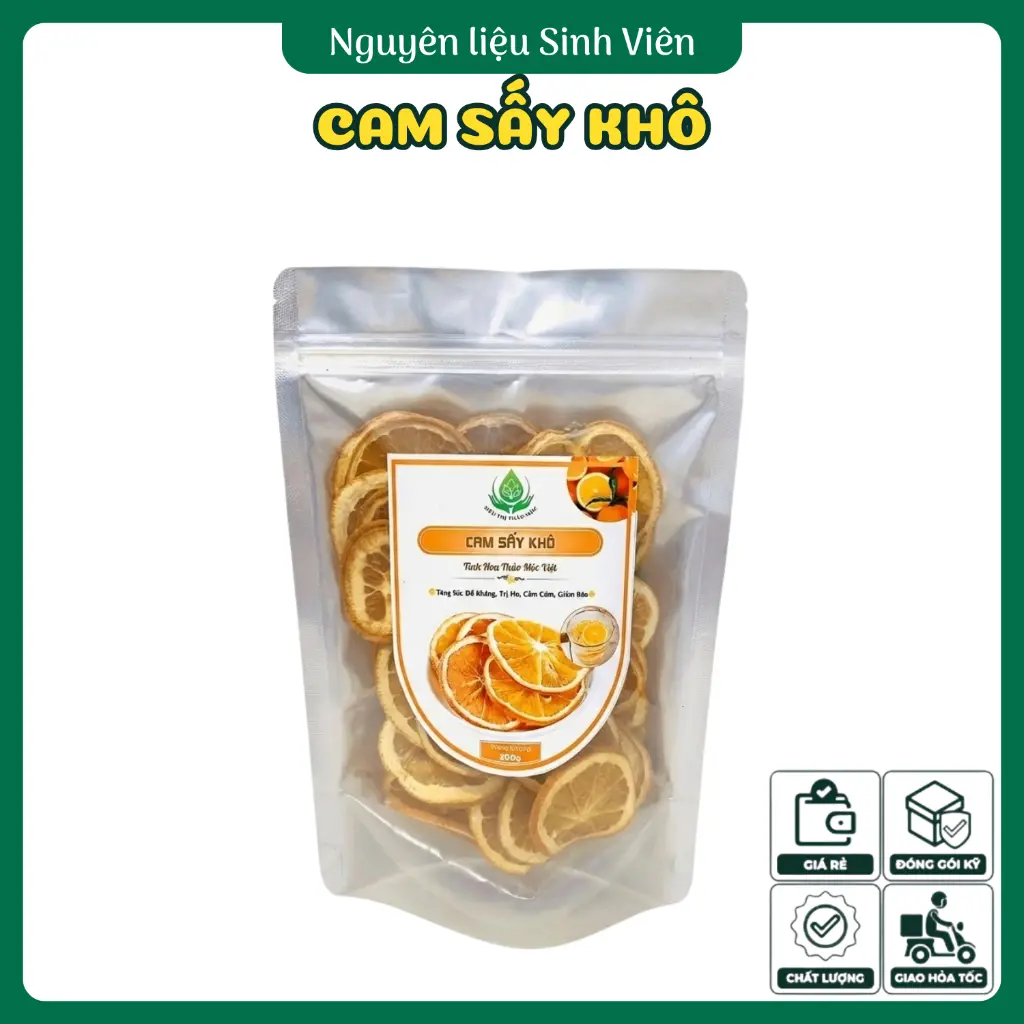 Cam vàng thái lát sấy khô