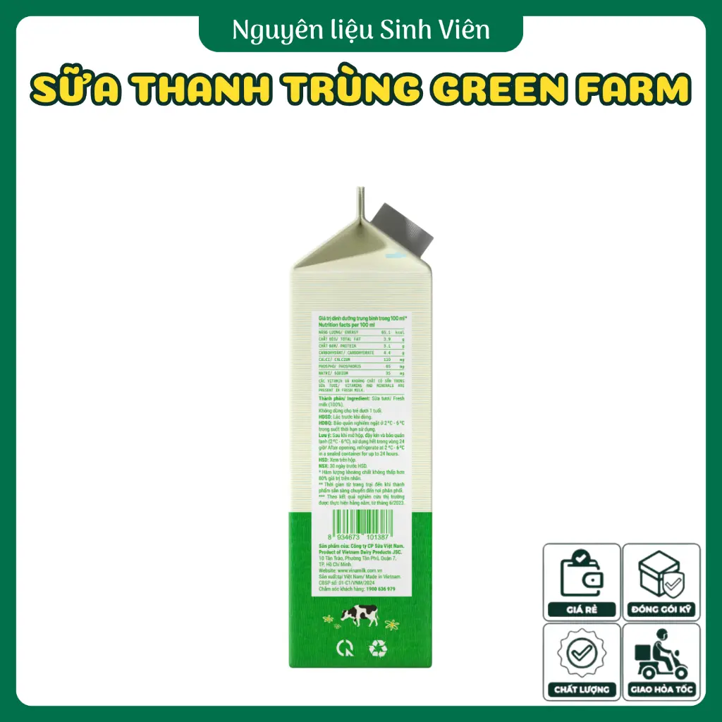 Sữa tươi thanh trùng Green Farm Vinamilk