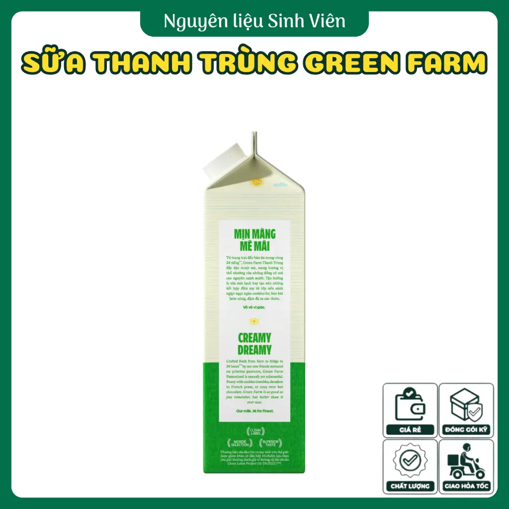 Sữa tươi thanh trùng Green Farm Vinamilk