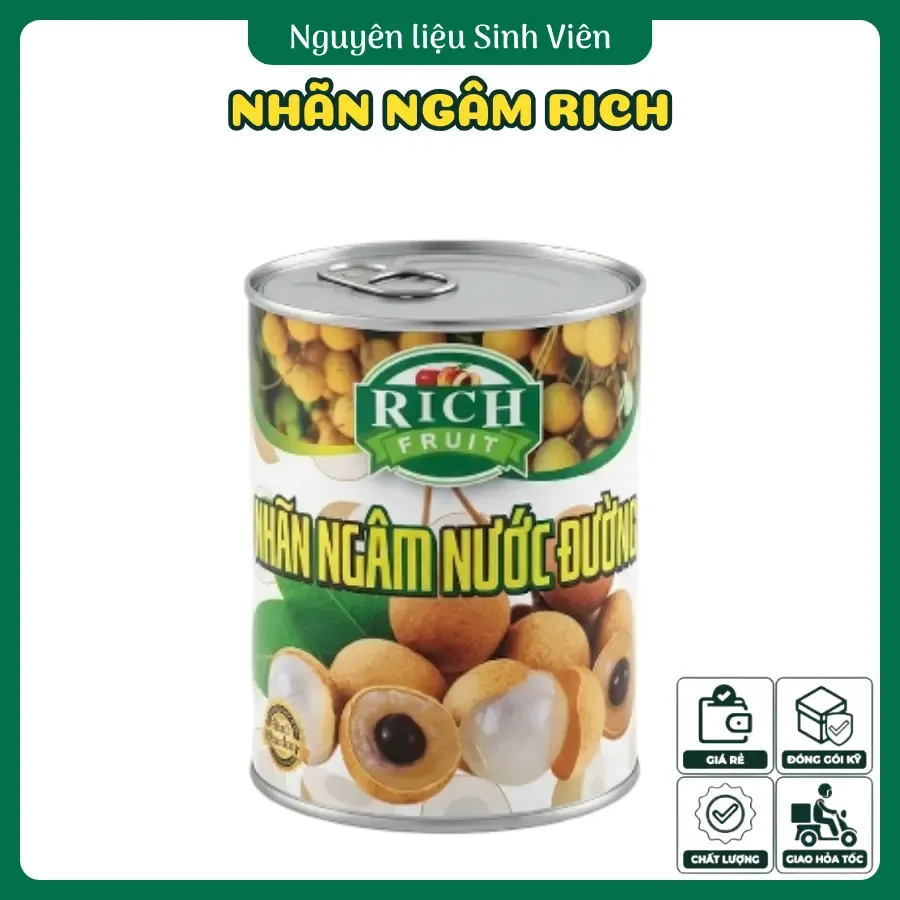 Nhãn ngâm đóng lon Rich (565g)
