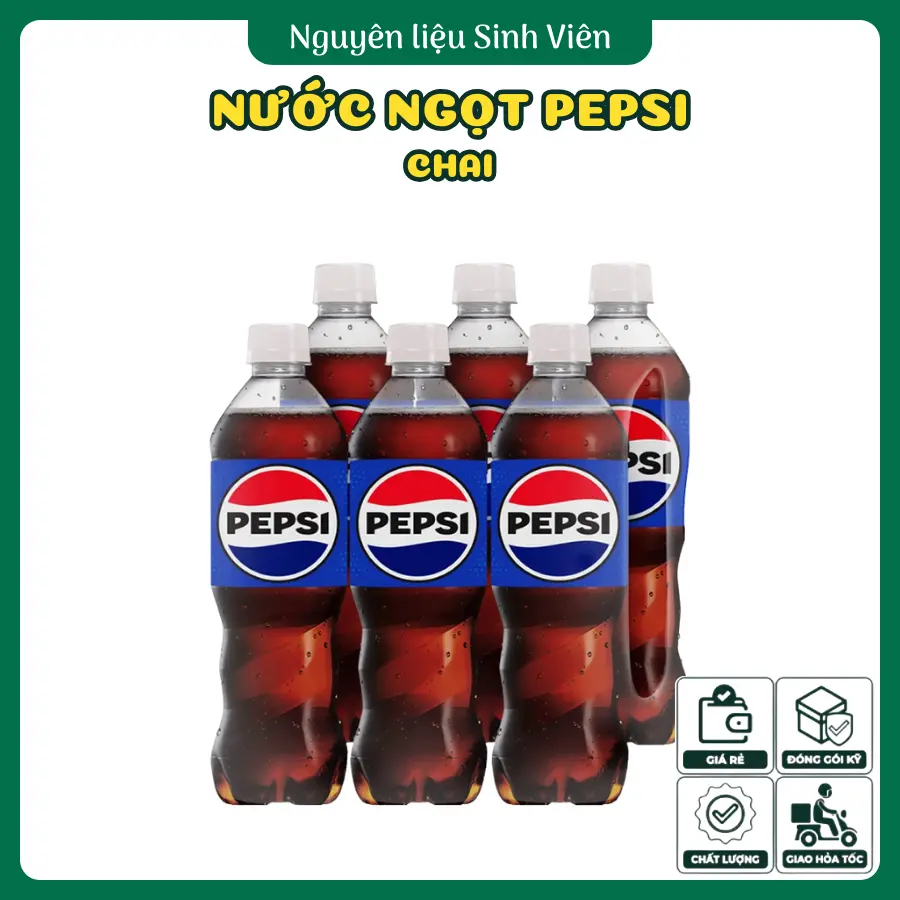 Lốc 6 chai nước ngọt Pepsi 390ml