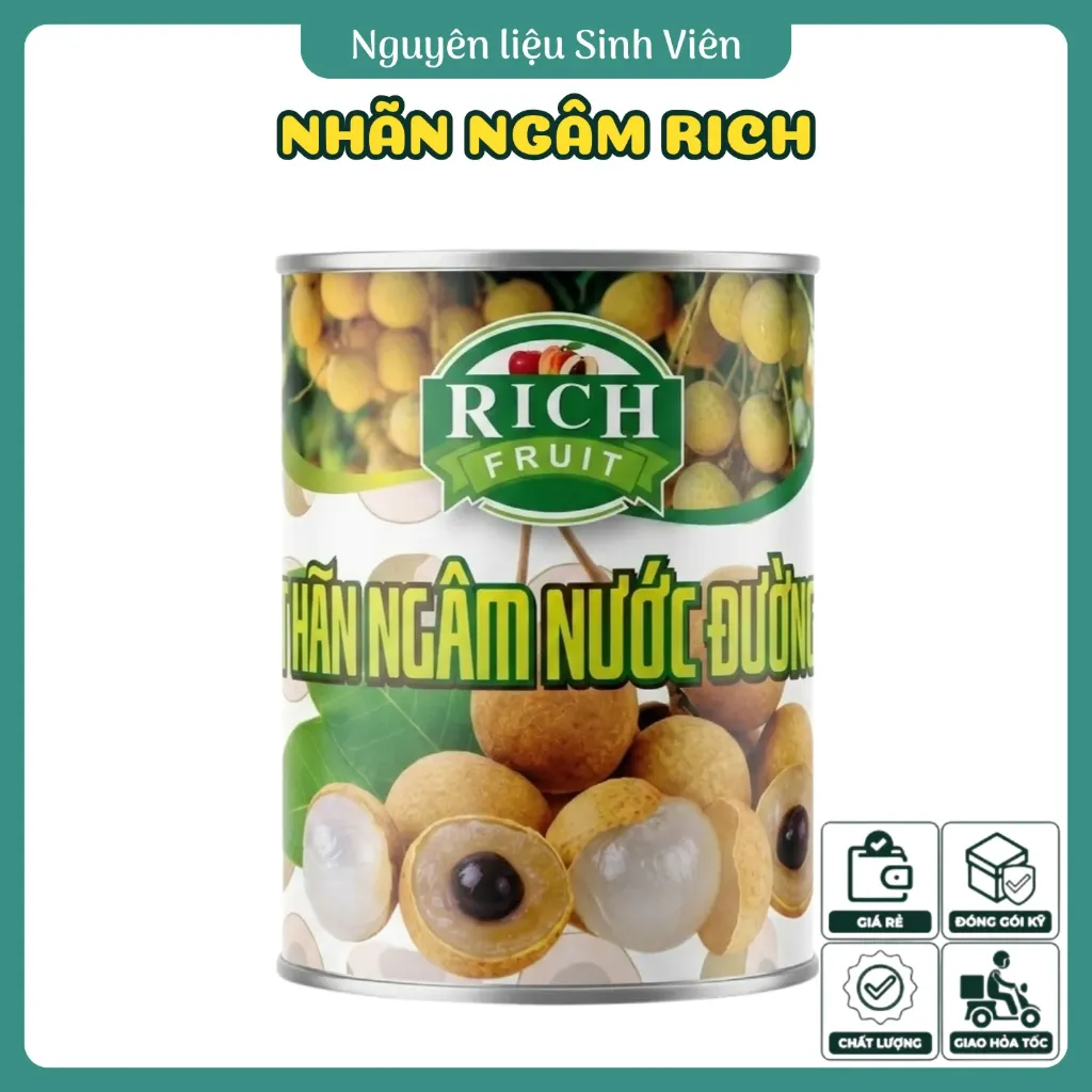 Nhãn ngâm đóng lon Rich