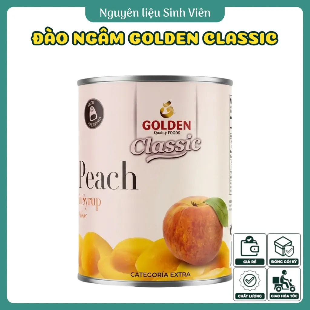 Đào ngâm đóng lon Golden Classic