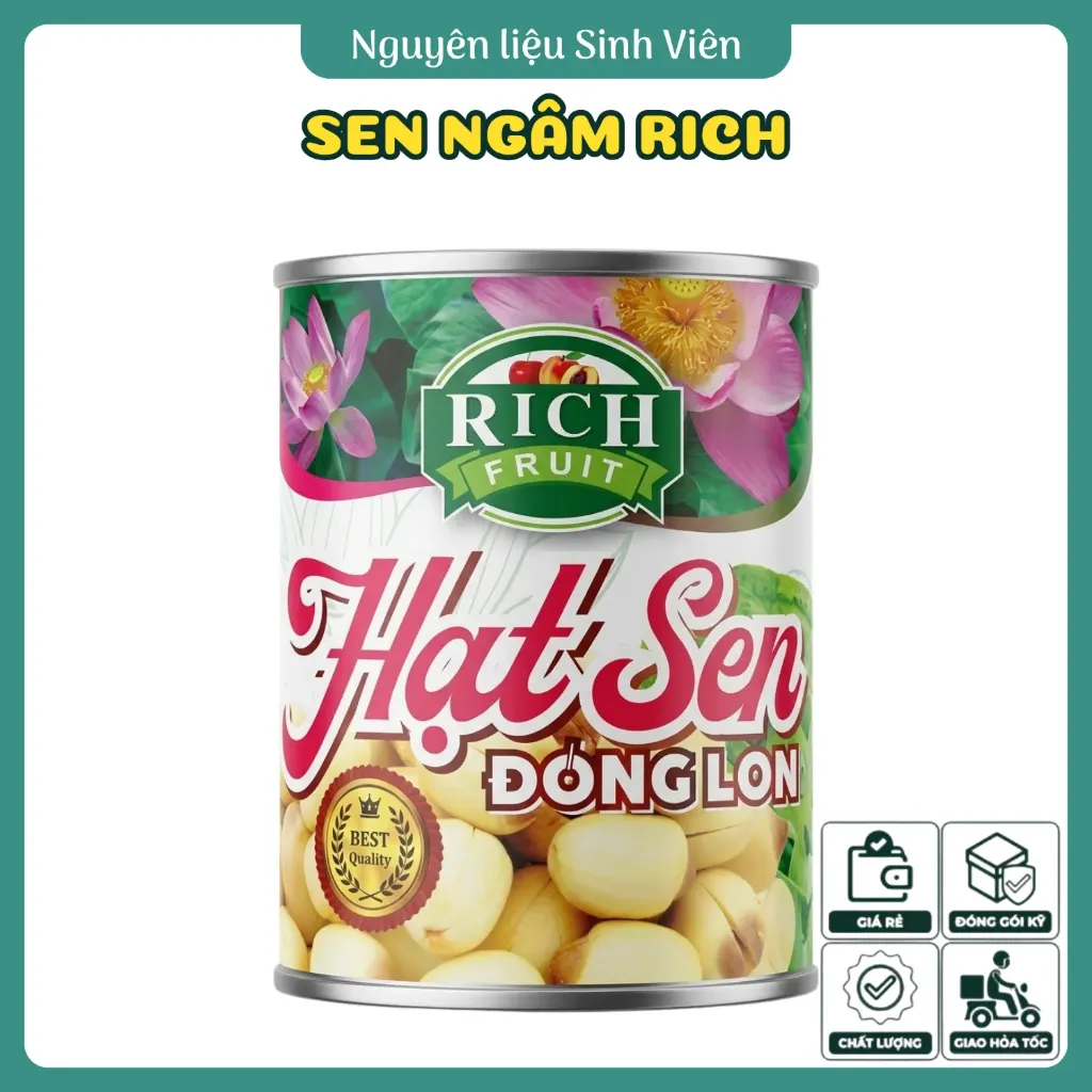 Hạt sen ngâm đóng lon Rich