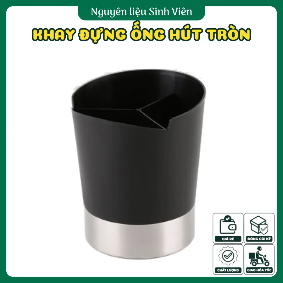 Khay đựng ống hút tròn 3 ngăn