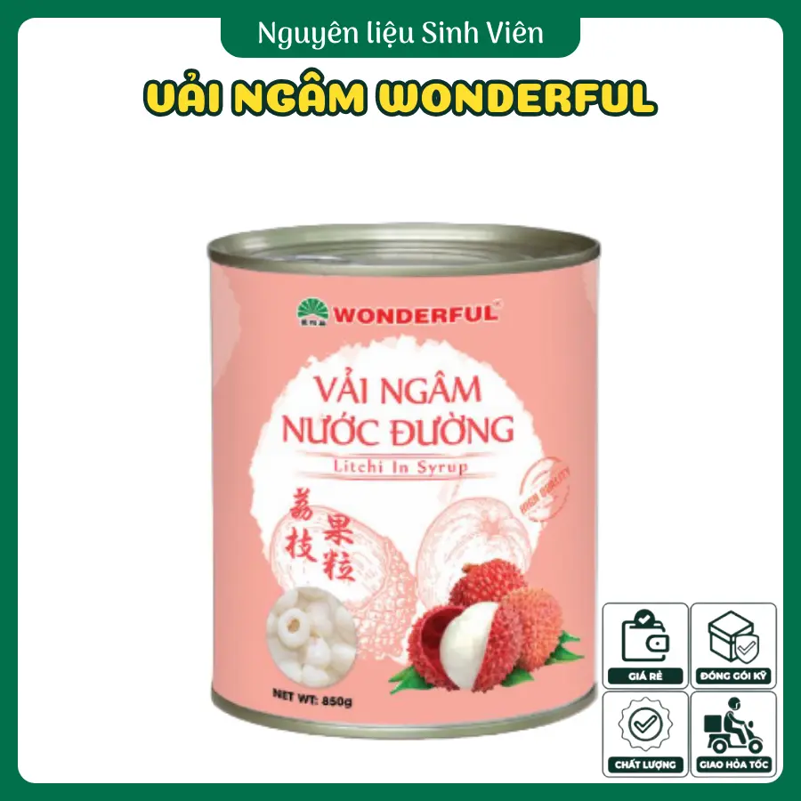 Vải ngâm đóng lon Wonderful