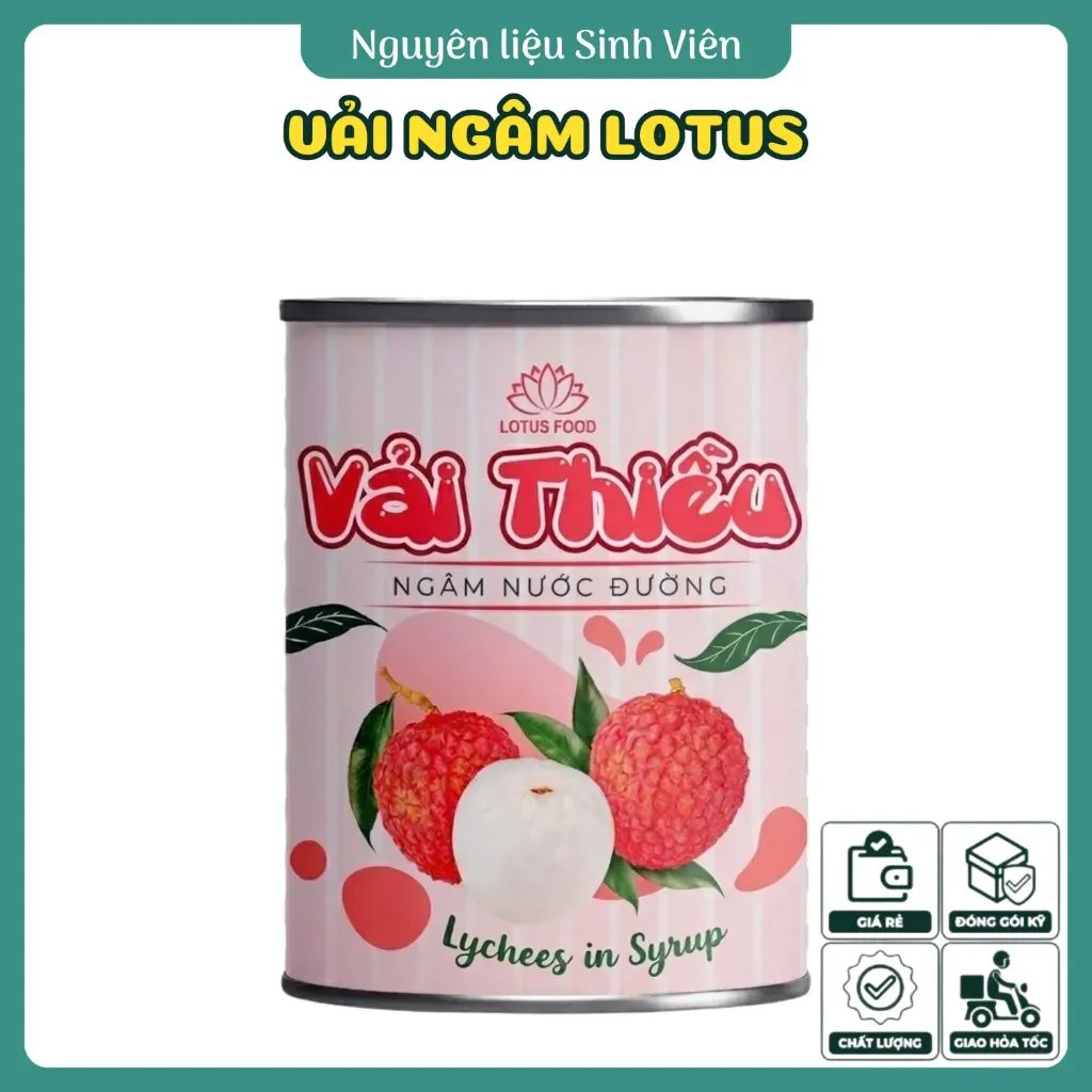 Vải ngâm đóng lon Lotus Food