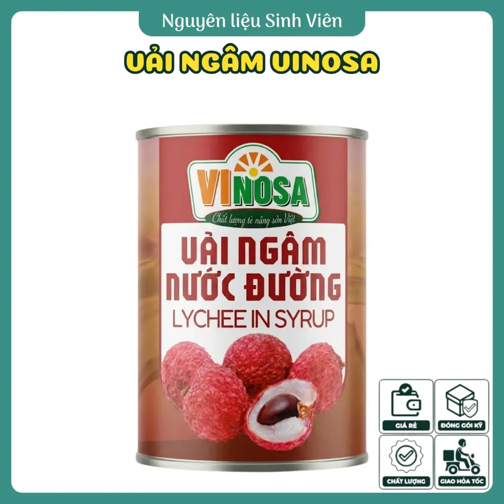 Vải ngâm đóng lon Vinosa