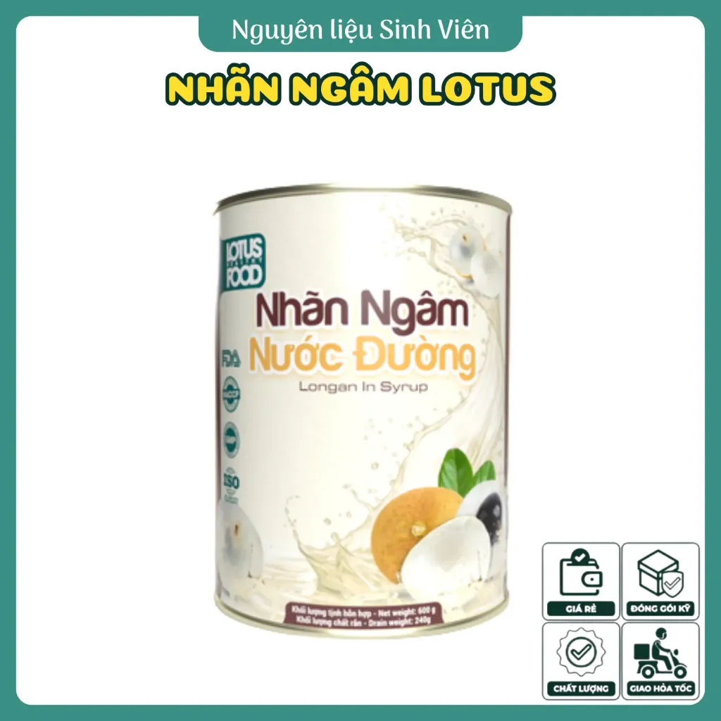 Nhãn ngâm đóng lon Lotus HFC