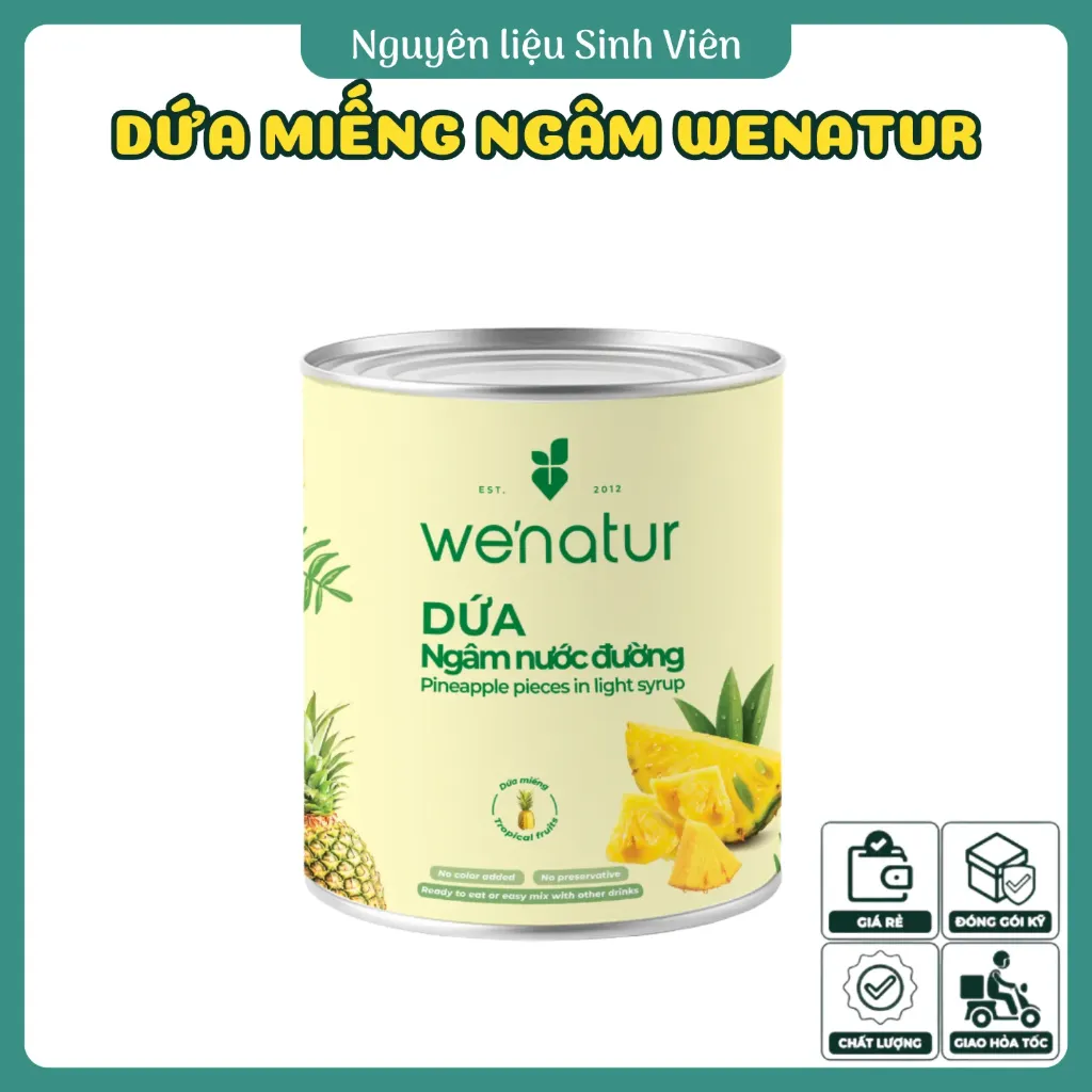 Dứa miếng ngâm đóng lon Wenatur