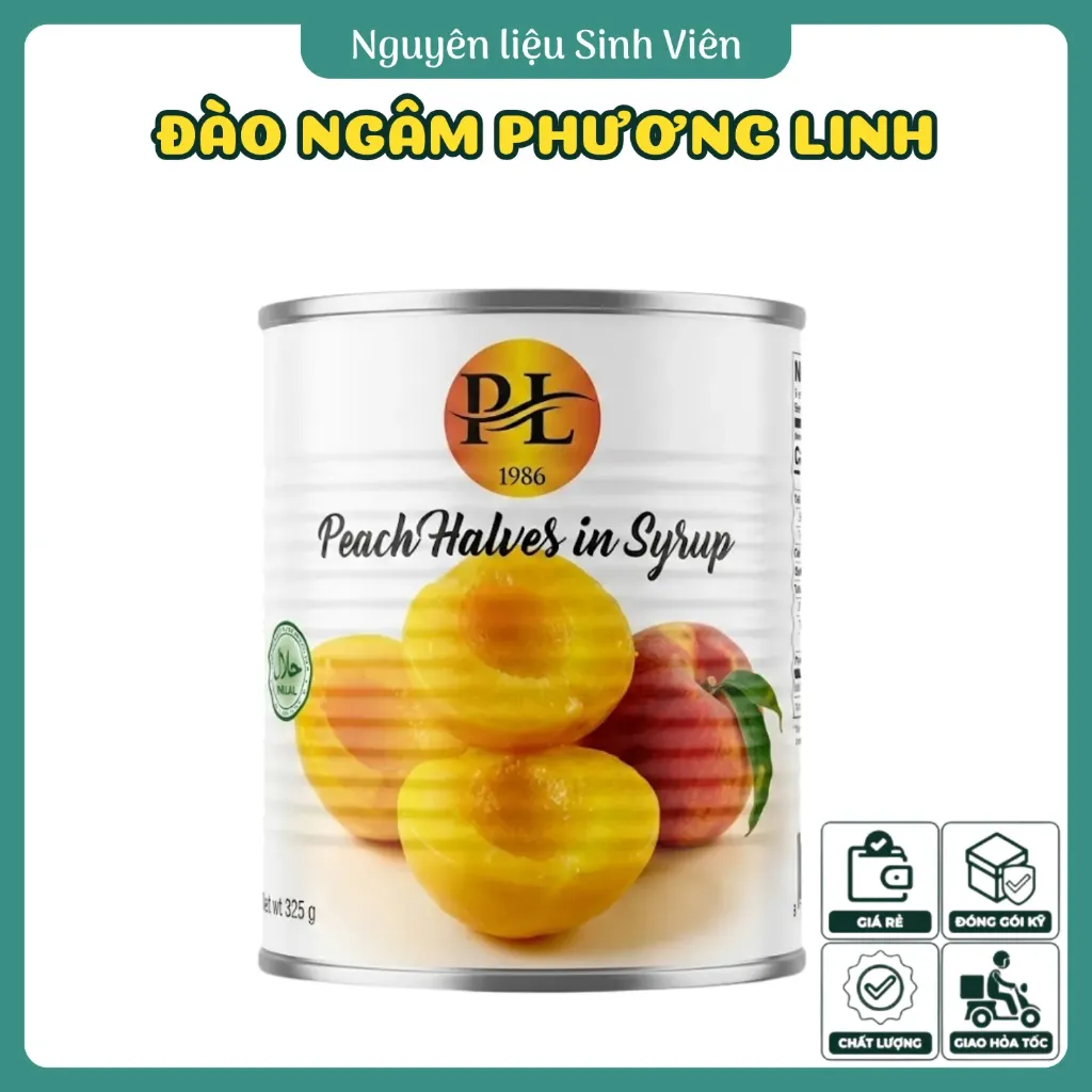 Đào ngâm đóng lon Phương Linh