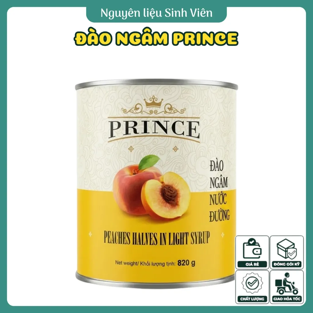 Đào ngâm đóng lon Prince