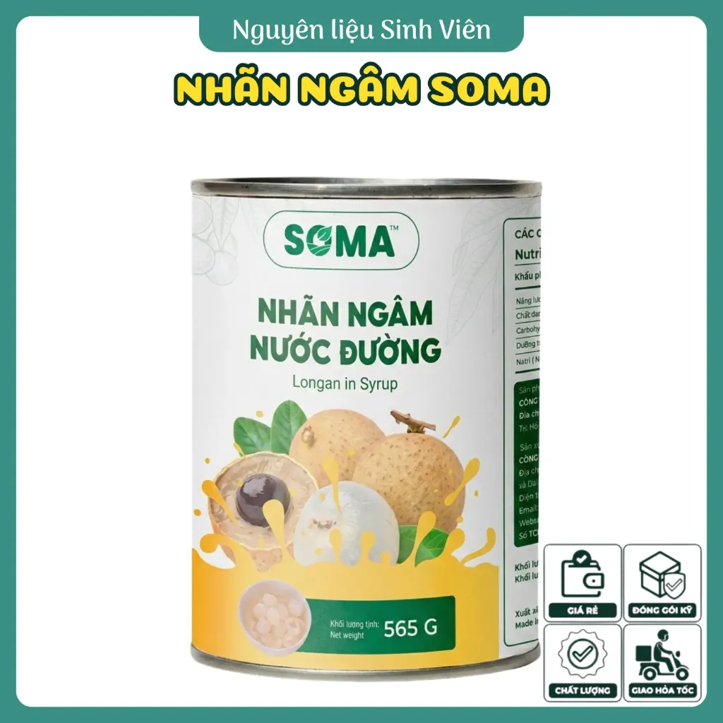 Nhãn ngâm đóng lon Soma