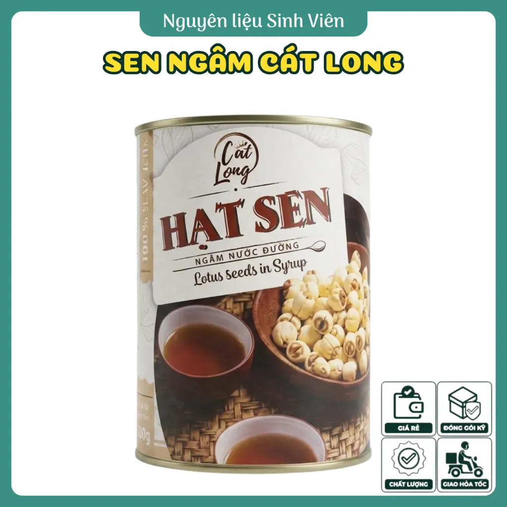 Hạt sen ngâm đóng lon Cát Long