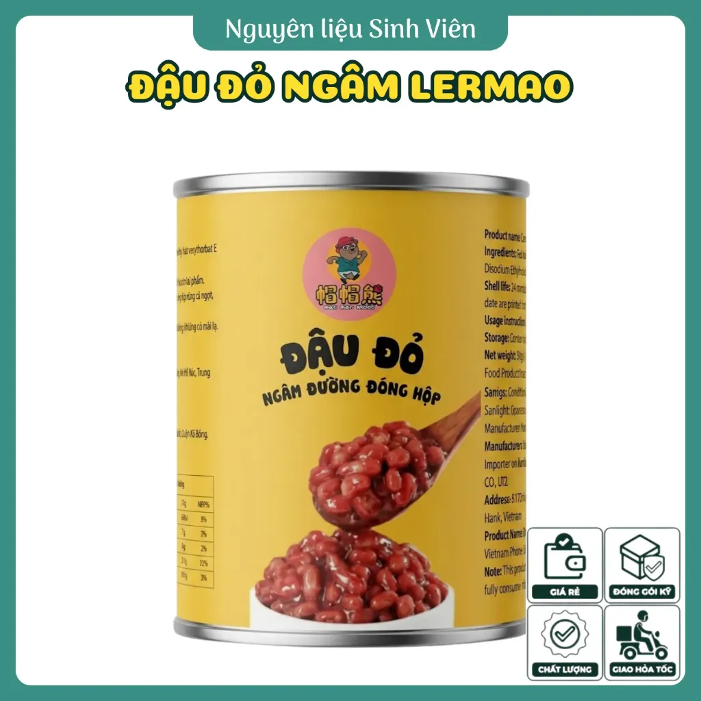 Đậu đỏ ngâm đóng lon Lermao