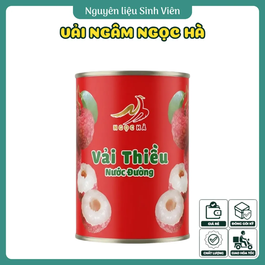 Vải ngâm đóng lon Ngọc Hà