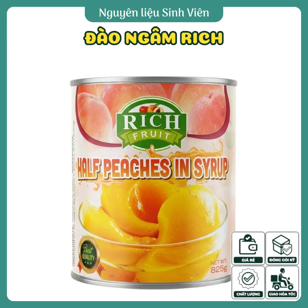 Đào ngâm đóng lon Rich