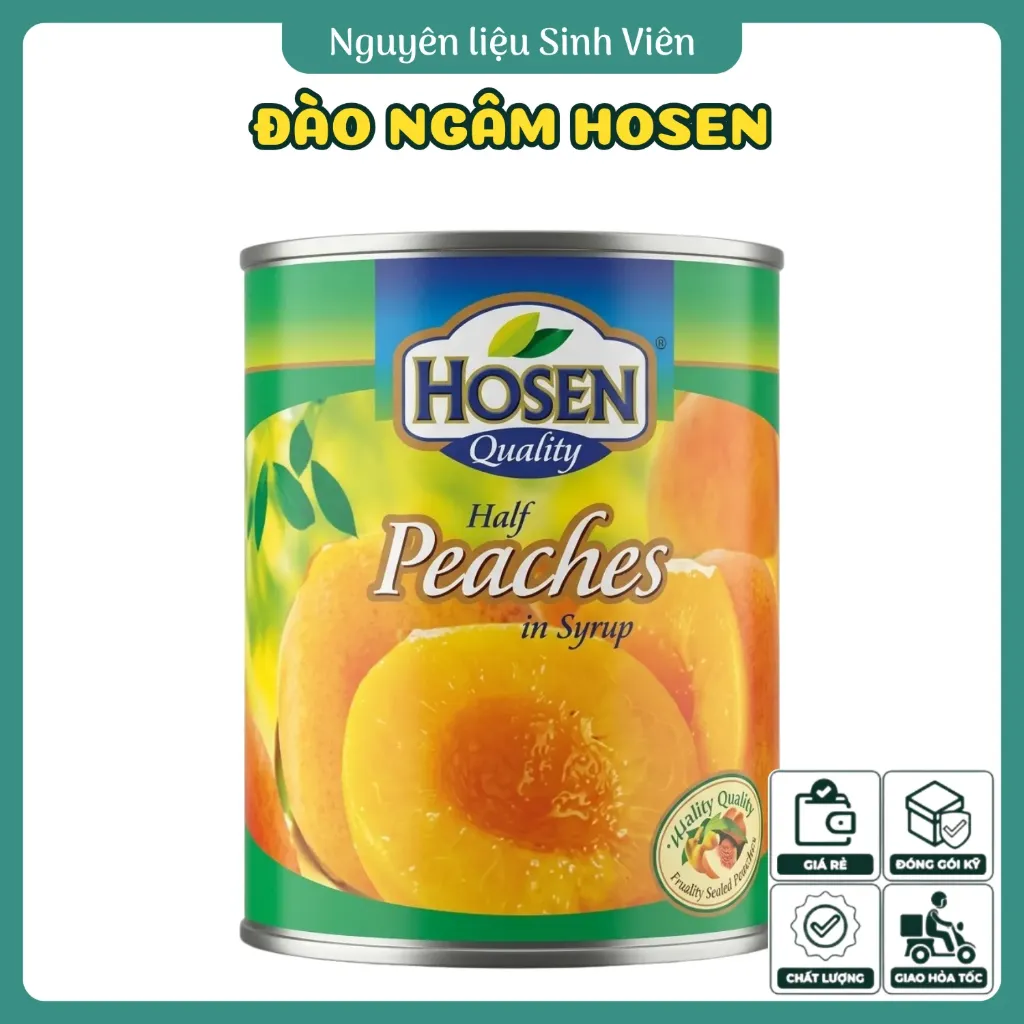 Đào ngâm đóng lon Hosen