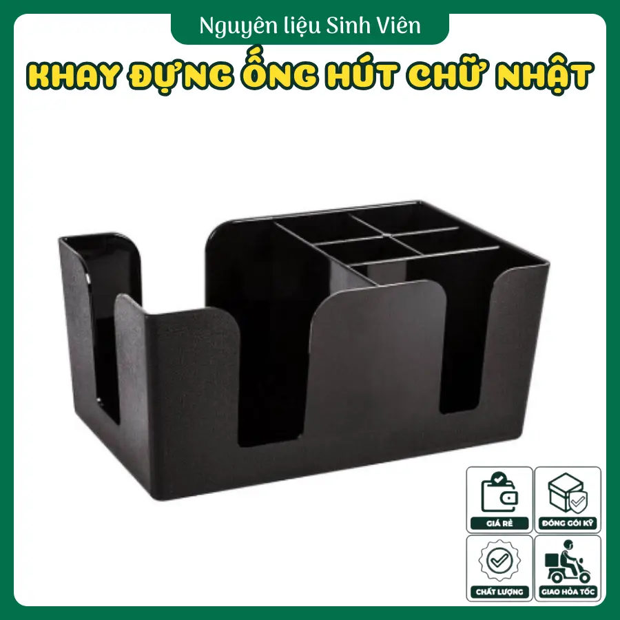 Khay đựng ống hút chữ nhật