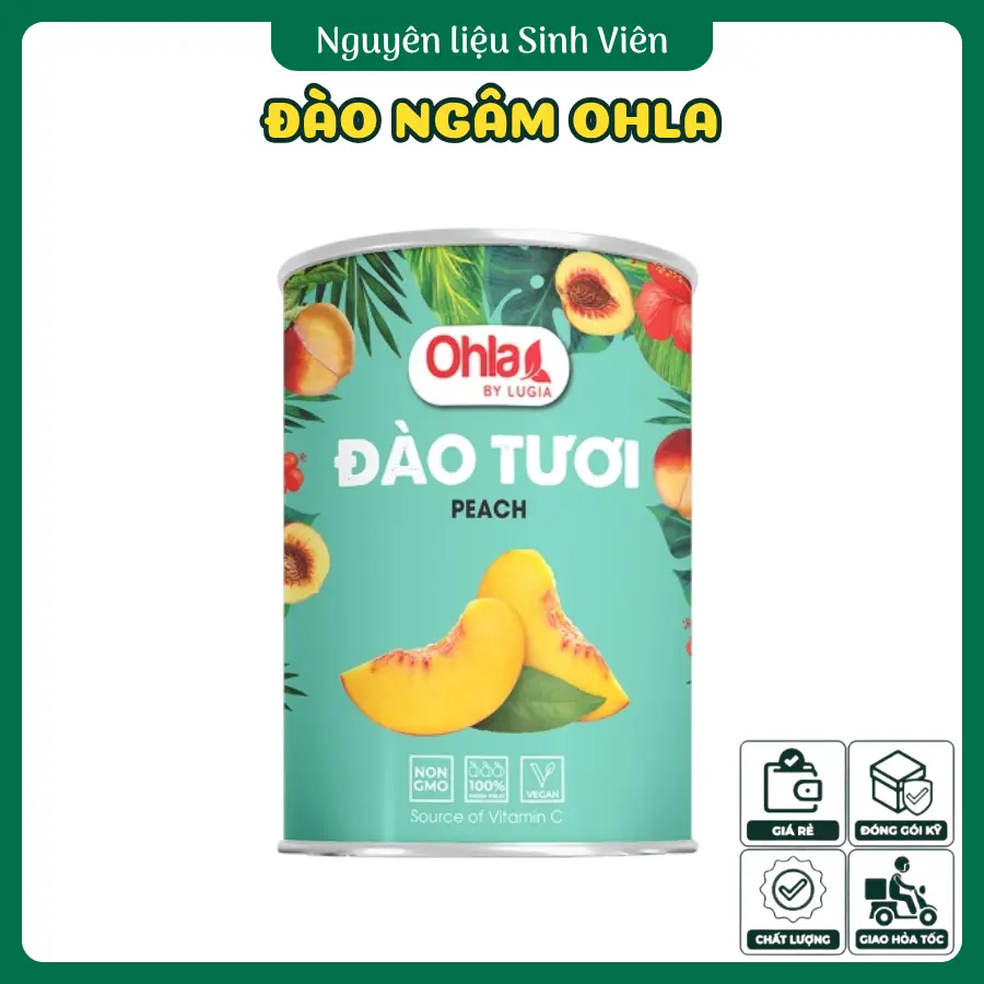 Đào ngâm đóng lon Ohla