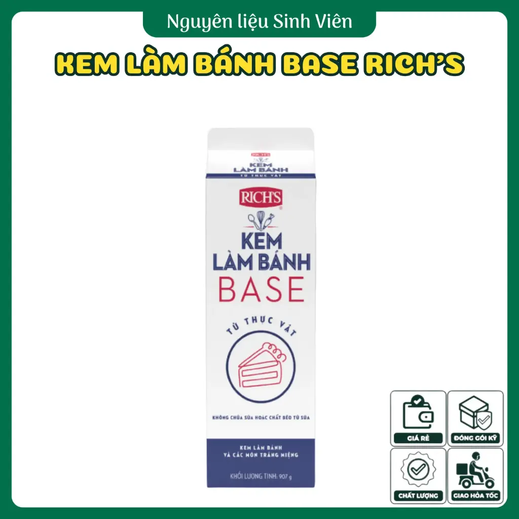 Kem làm bánh Whip Topping Base Rich's
