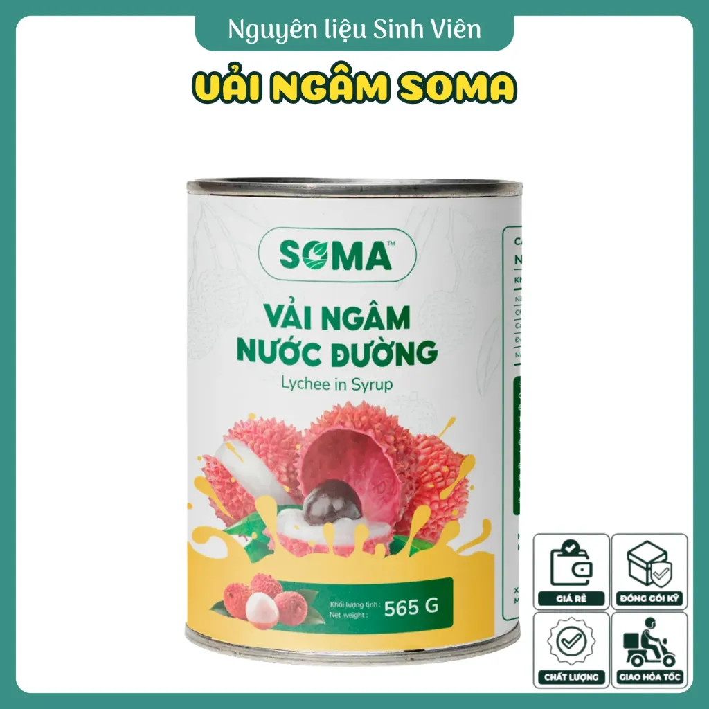 Vải ngâm đóng lon Soma