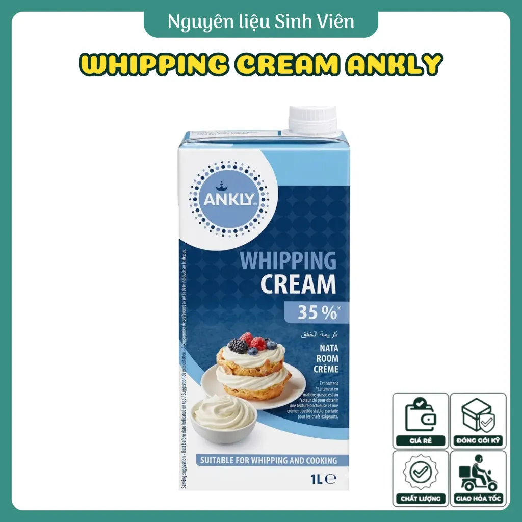 Kem sữa đánh bông whipping cream Ankly