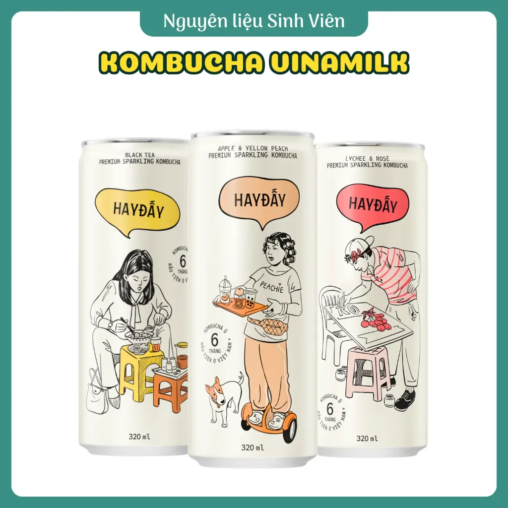 Trà lên men có gas Kombucha HayĐấy Vinamilk