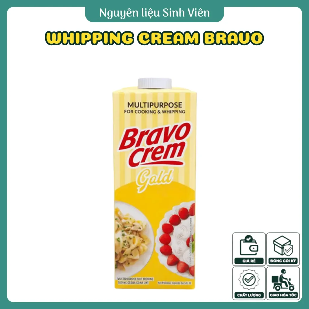 Kem sữa đánh bông whipping cream Bravo Crem