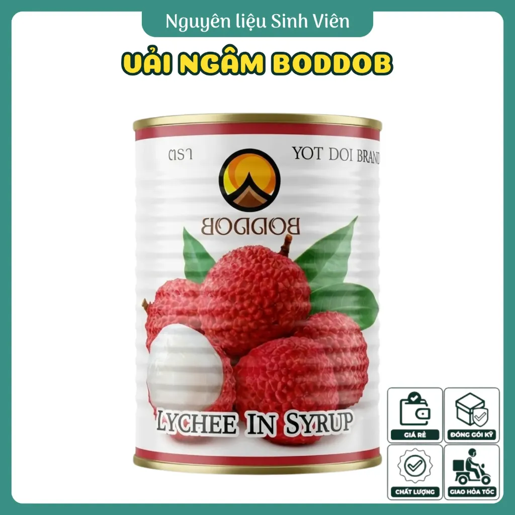 Vải ngâm đóng lon Boddob