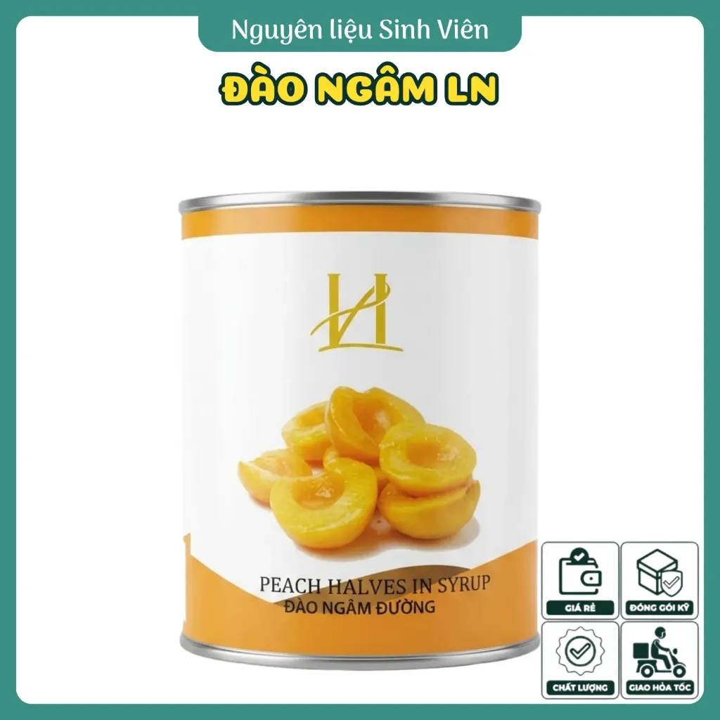Đào ngâm đóng lon LN