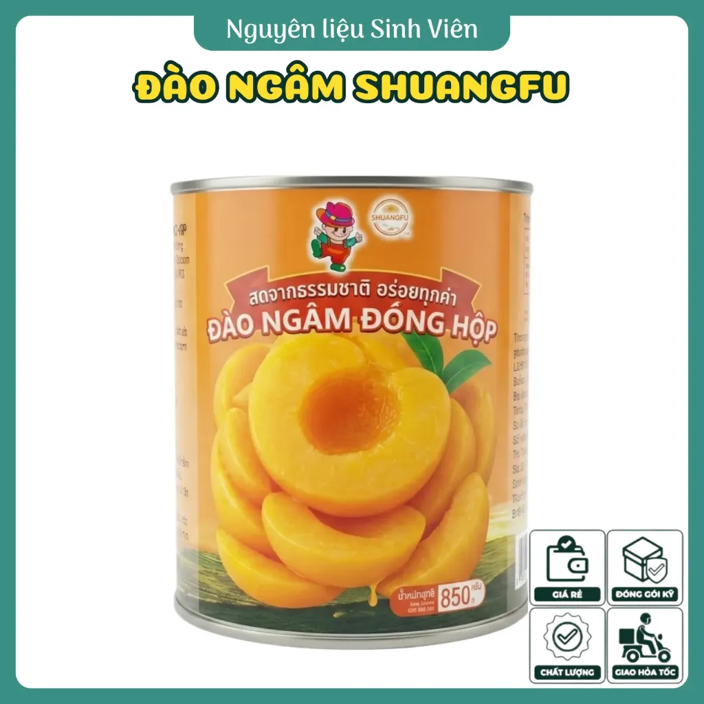 Đào ngâm đóng lon Shuangfu
