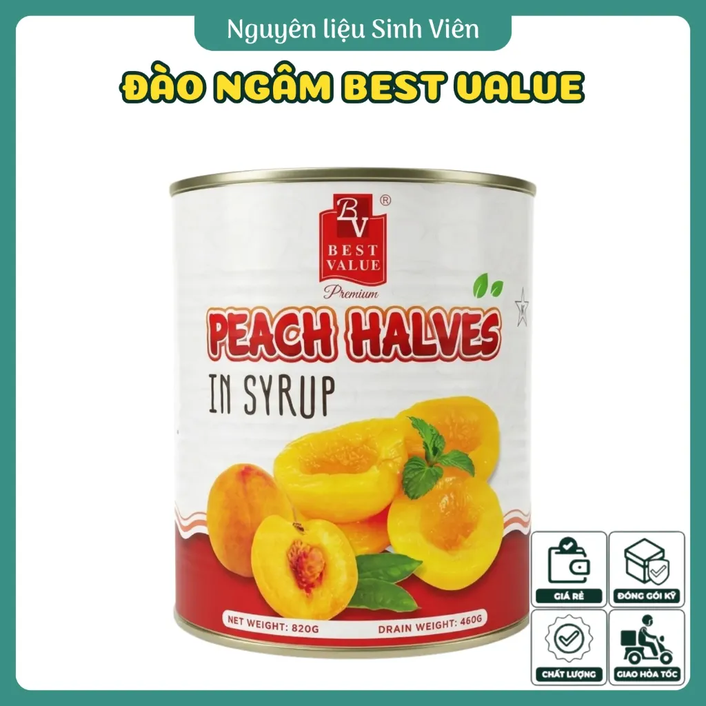 Đào ngâm đóng lon Best Value