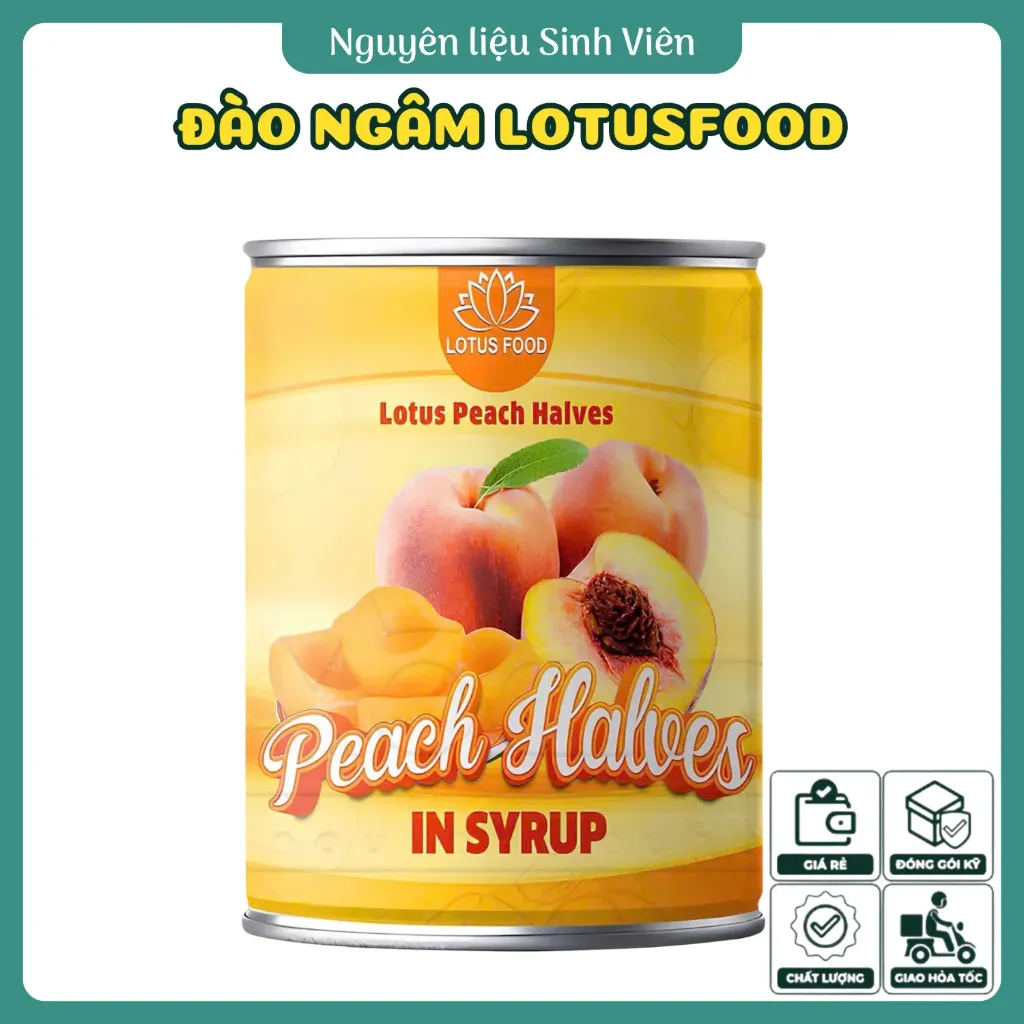 Đào ngâm đóng lon Lotusfood