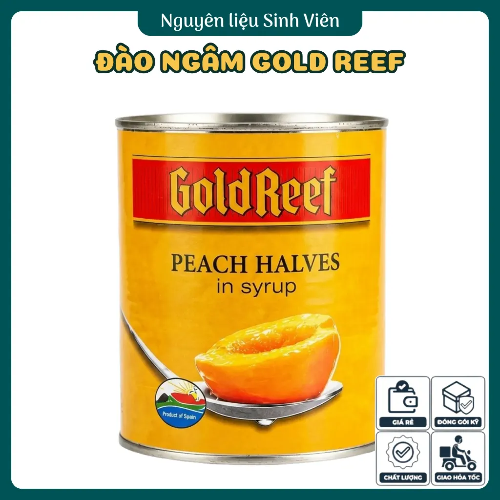 Đào ngâm đóng lon Gold Reef