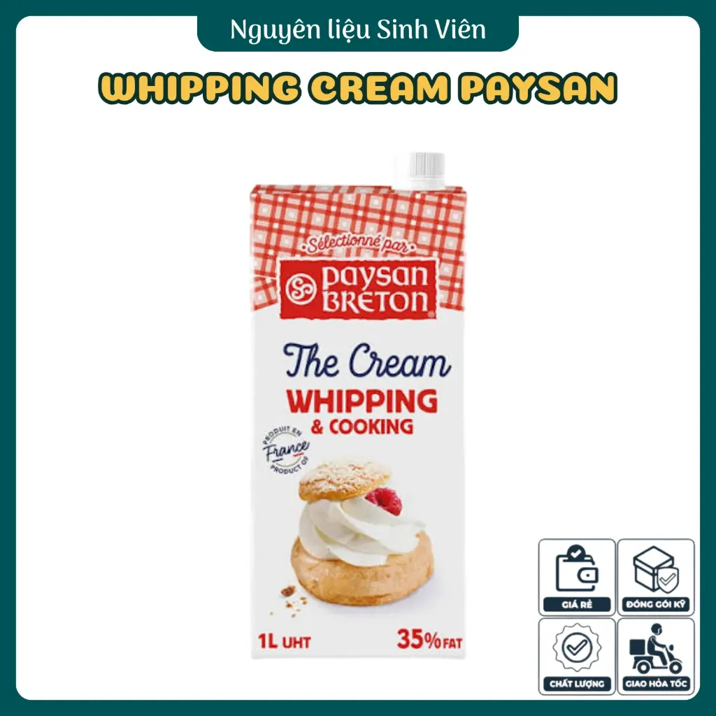Kem sữa đánh bông whipping cream Paysan Breton